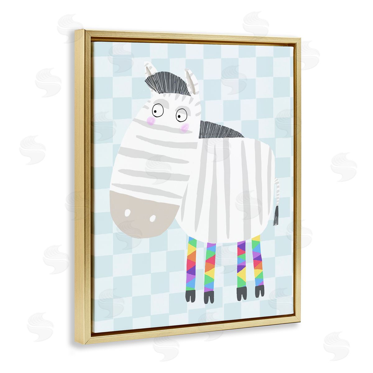 Carla Daly Rainbow Geometric Zebra Canvas Wall Art Print