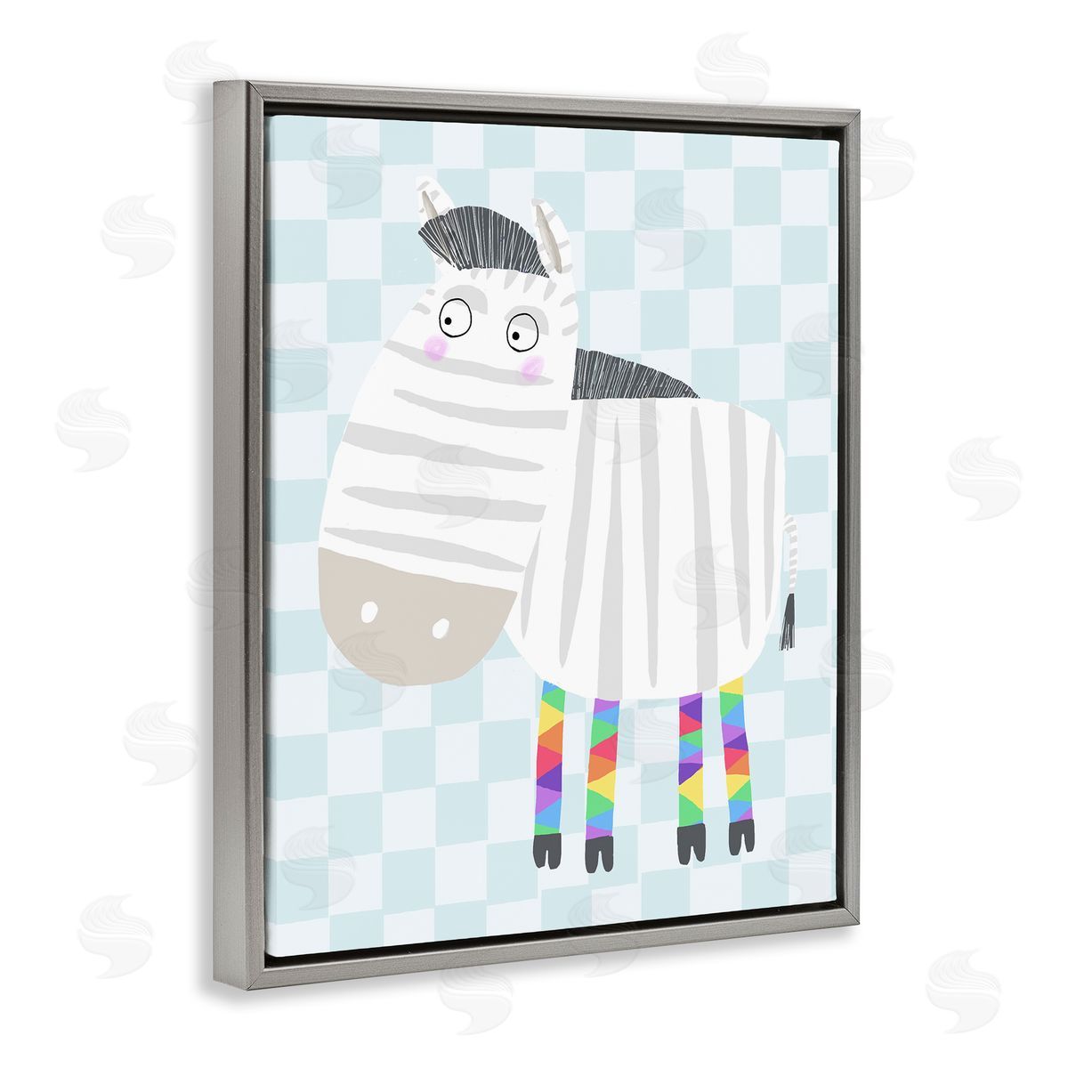 Carla Daly Rainbow Geometric Zebra Canvas Wall Art Print