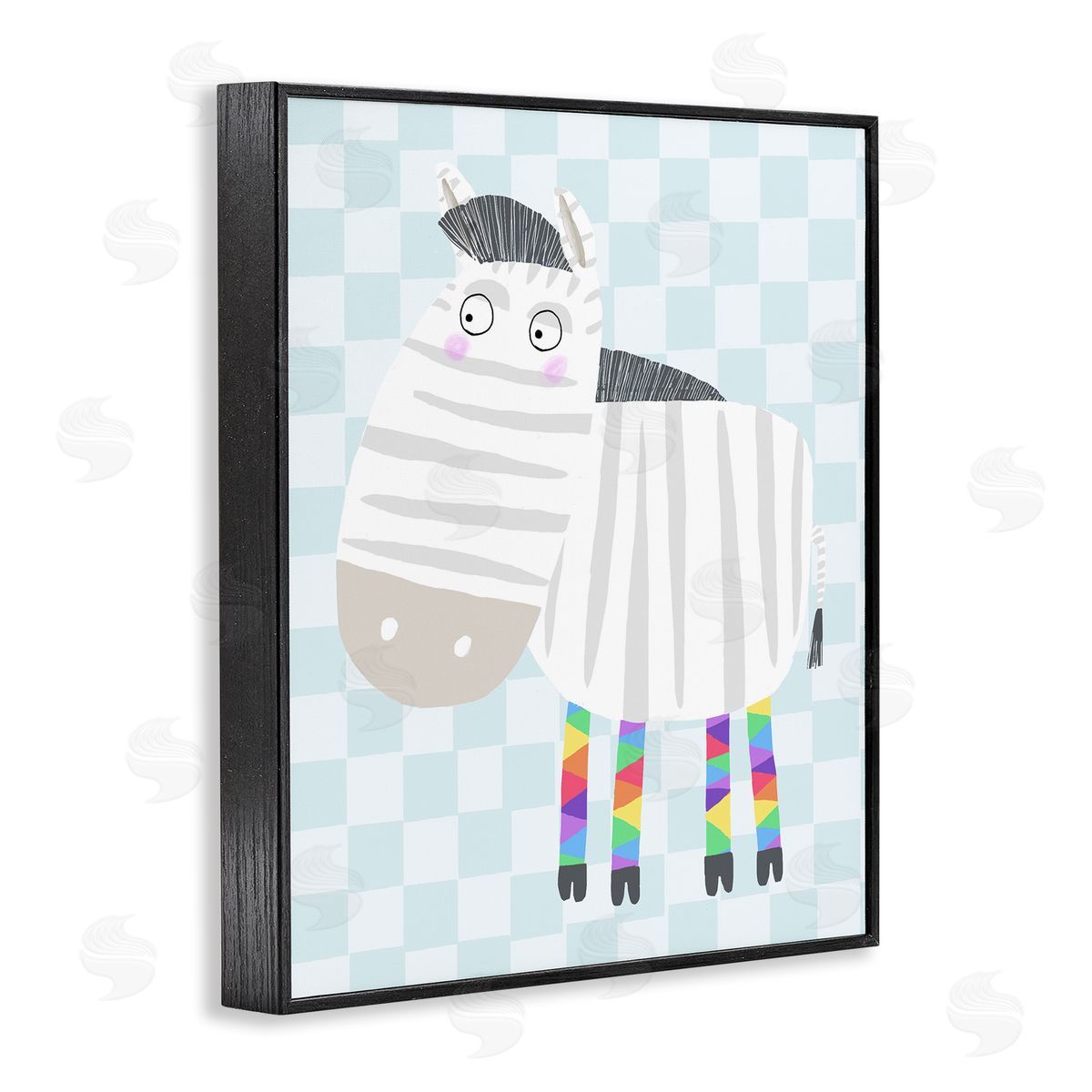 Carla Daly Rainbow Geometric Zebra Canvas Wall Art Print