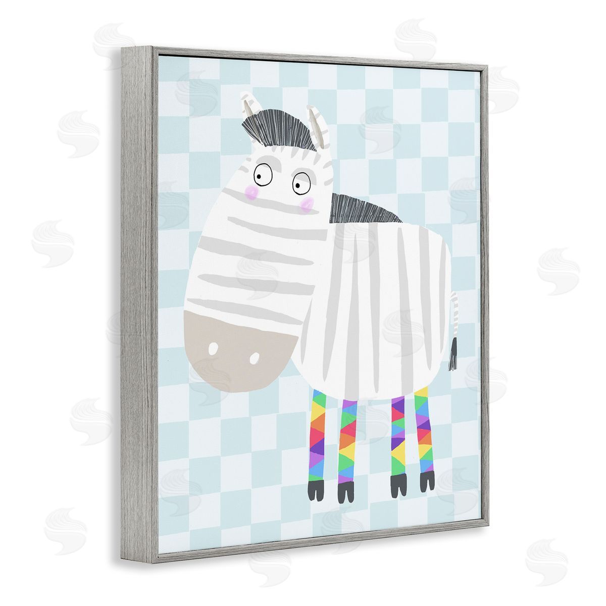 Carla Daly Rainbow Geometric Zebra Canvas Wall Art Print