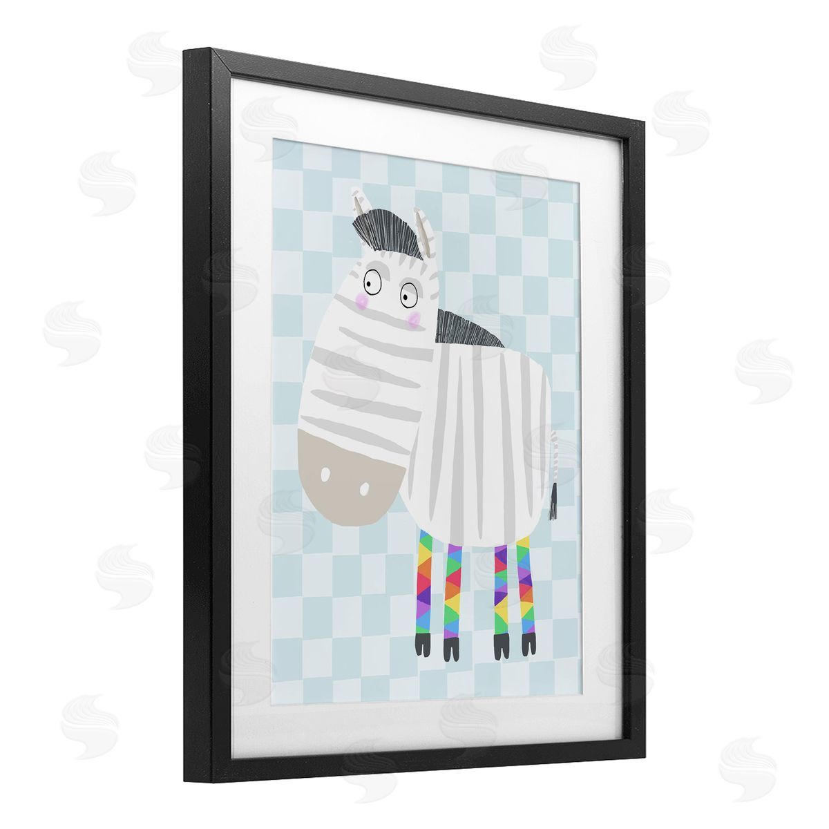 Carla Daly Rainbow Geometric Zebra Canvas Wall Art Print