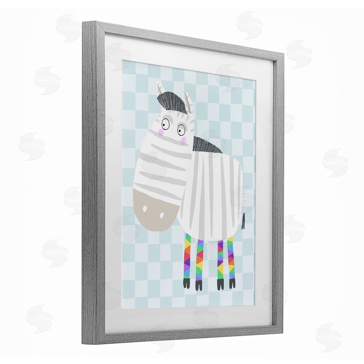 Carla Daly Rainbow Geometric Zebra Canvas Wall Art Print