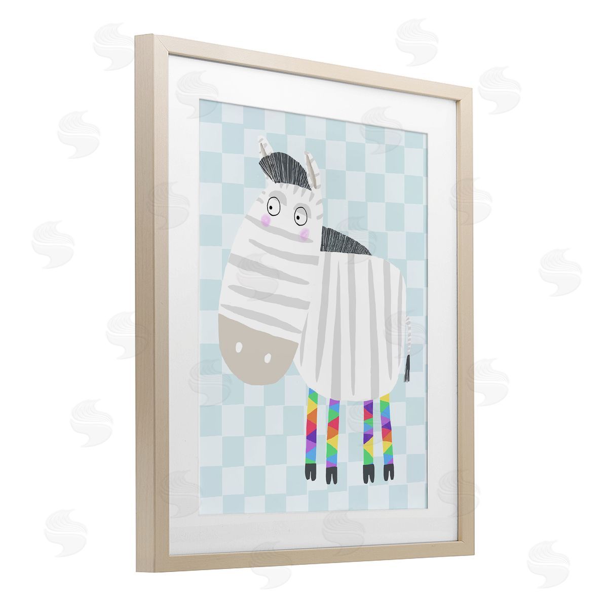Carla Daly Rainbow Geometric Zebra Canvas Wall Art Print