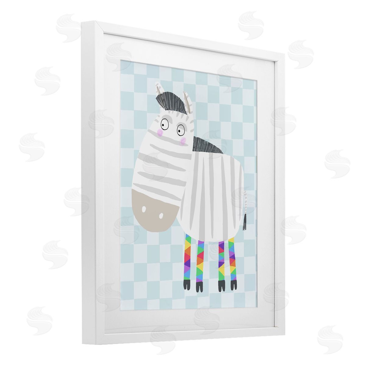 Carla Daly Rainbow Geometric Zebra Canvas Wall Art Print