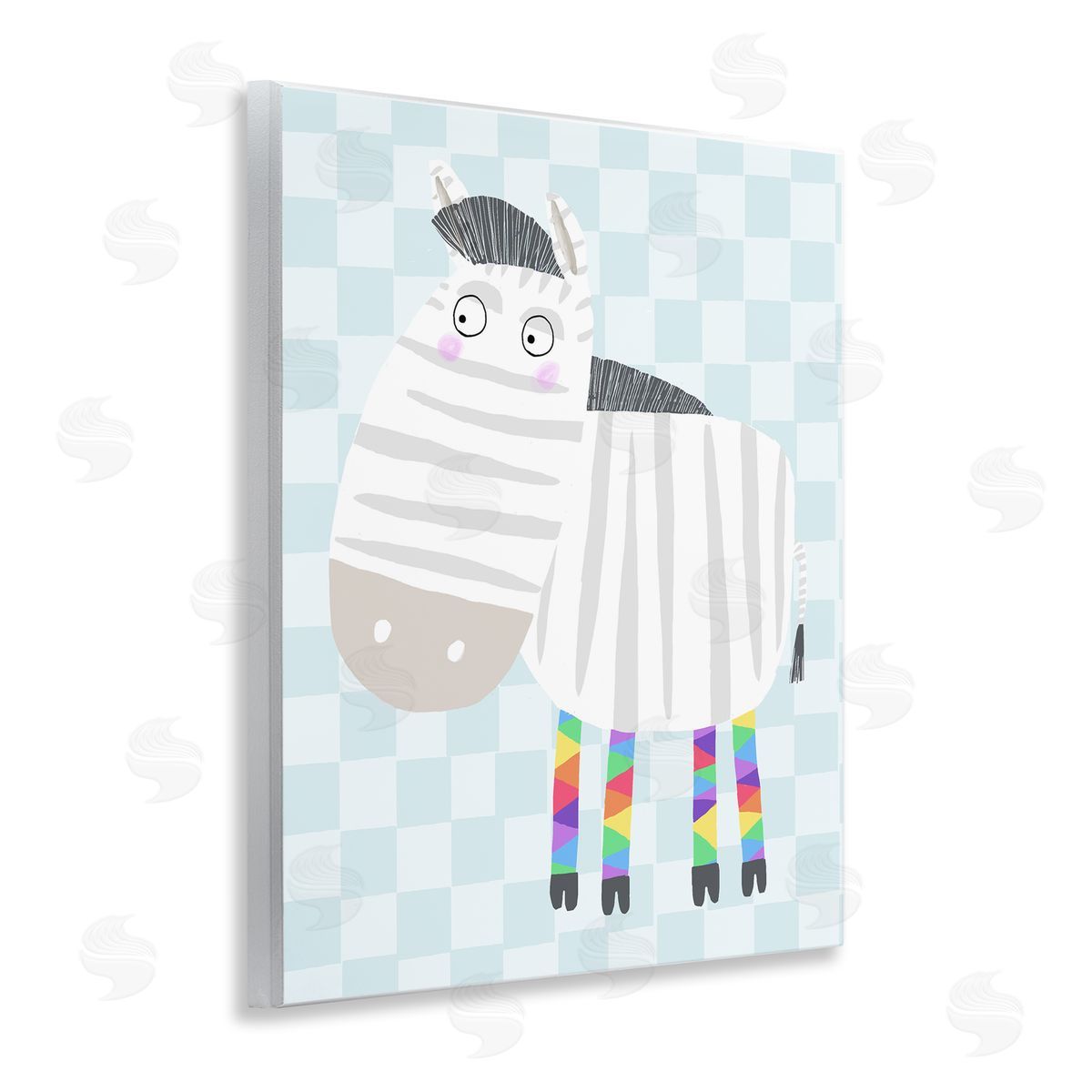 Carla Daly Rainbow Geometric Zebra Canvas Wall Art Print