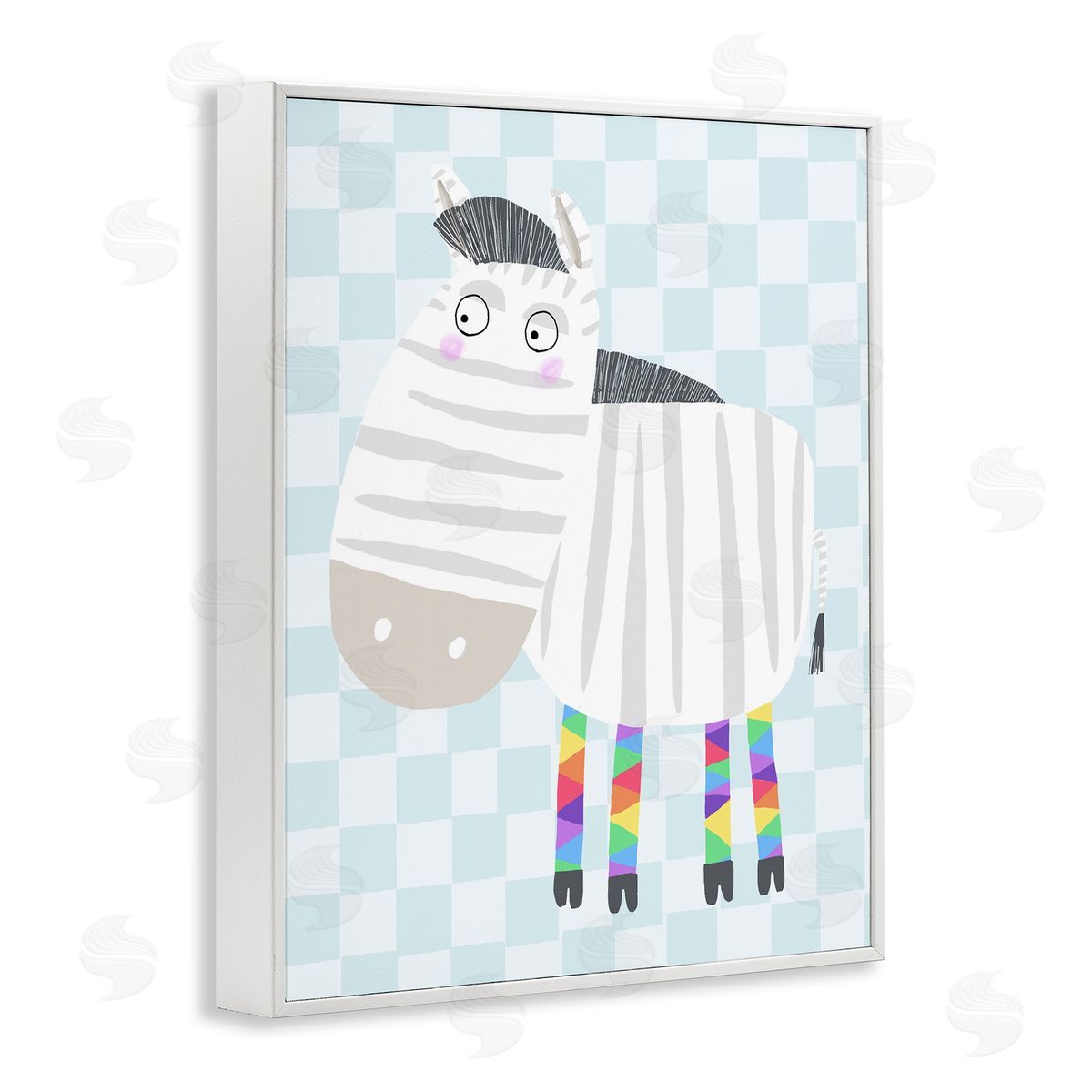 Carla Daly Rainbow Geometric Zebra Canvas Wall Art Print