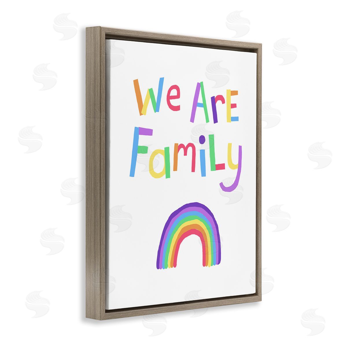 Carla Daly We Are Family Rainbow Canvas Wall Art Print