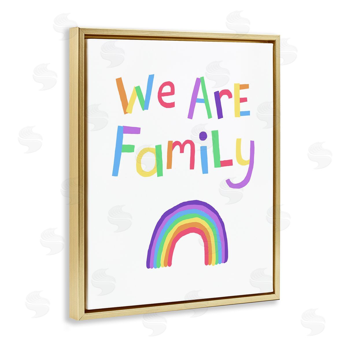 Carla Daly We Are Family Rainbow Canvas Wall Art Print