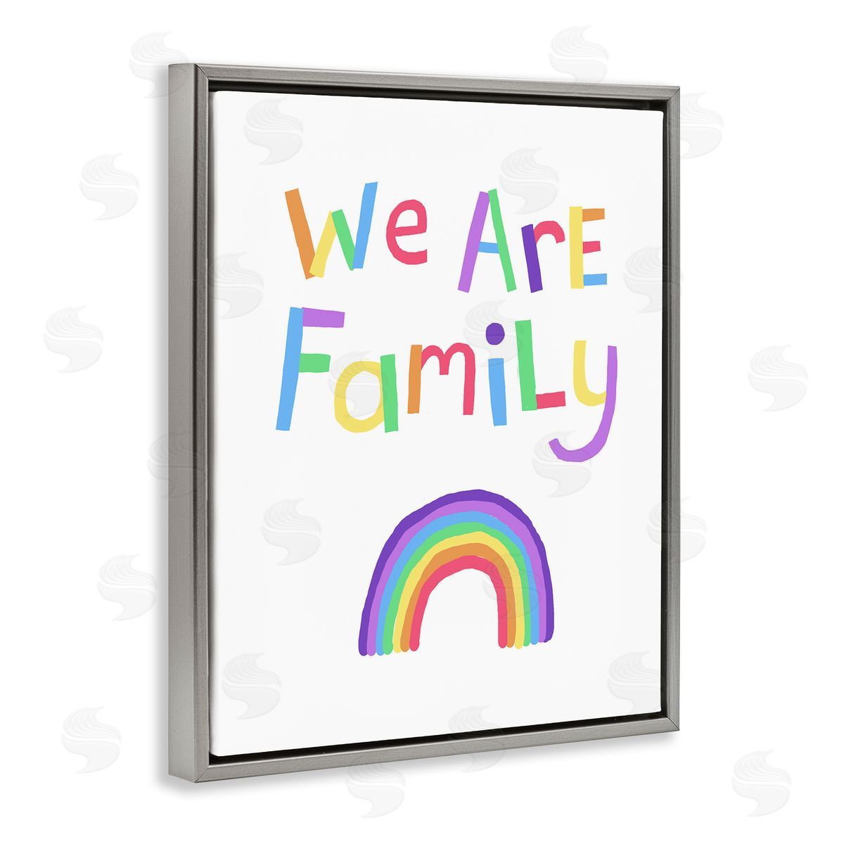 Carla Daly We Are Family Rainbow Canvas Wall Art Print
