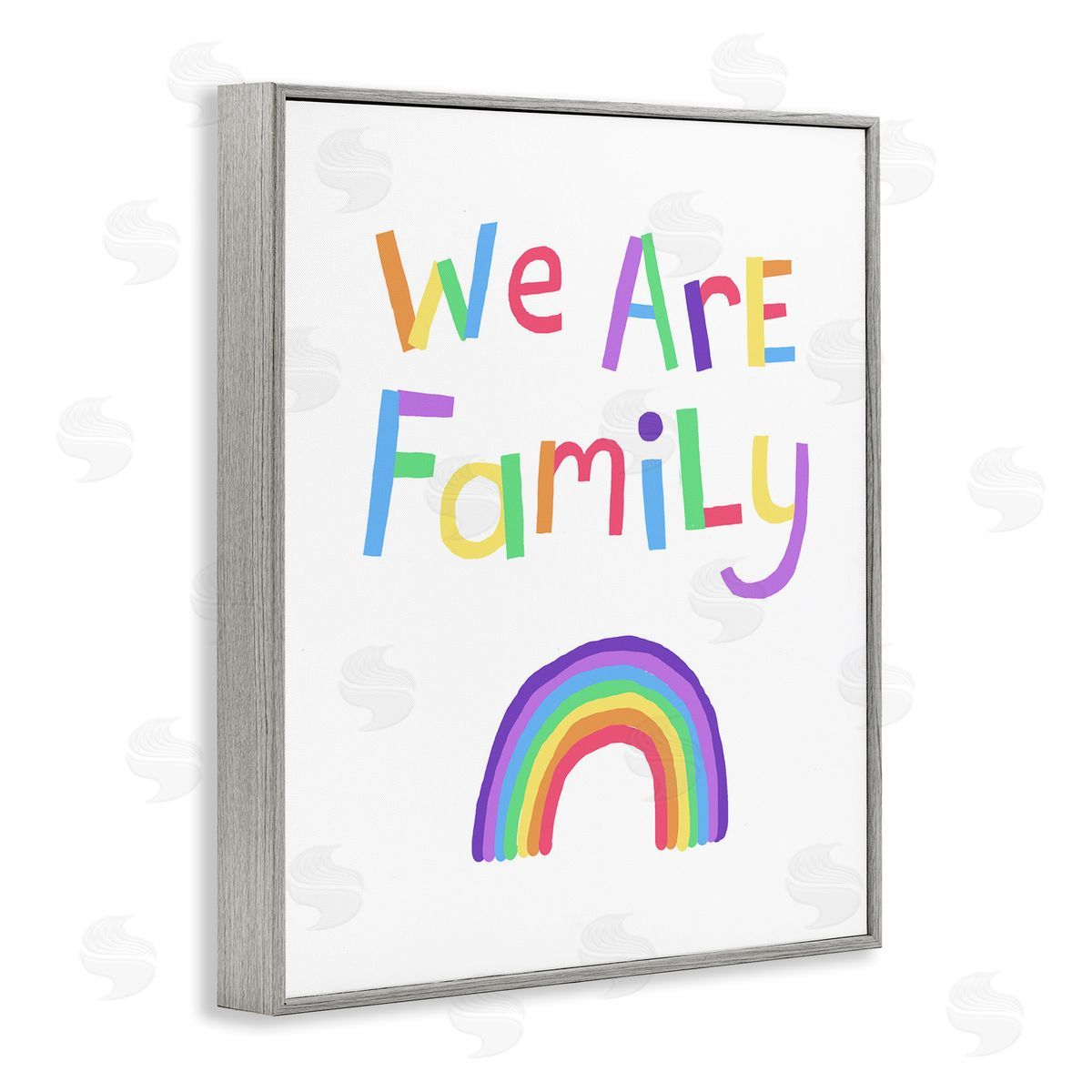 Carla Daly We Are Family Rainbow Canvas Wall Art Print