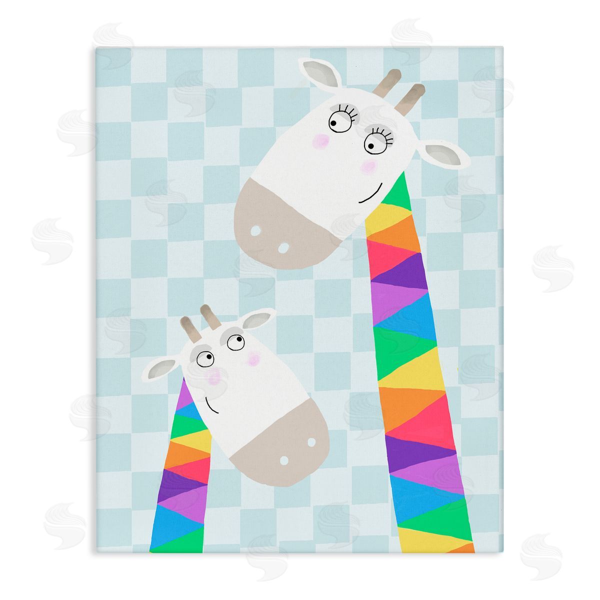 Carla Daly Rainbow Geometric Giraffe Canvas Wall Art Print