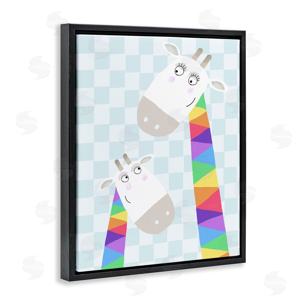 Carla Daly Rainbow Geometric Giraffe Canvas Wall Art Print