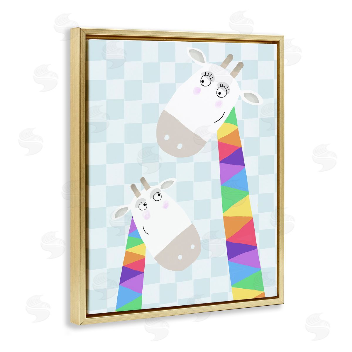 Carla Daly Rainbow Geometric Giraffe Canvas Wall Art Print