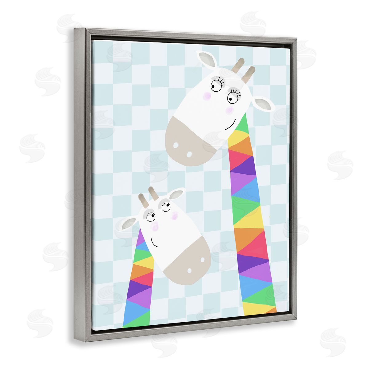 Carla Daly Rainbow Geometric Giraffe Canvas Wall Art Print