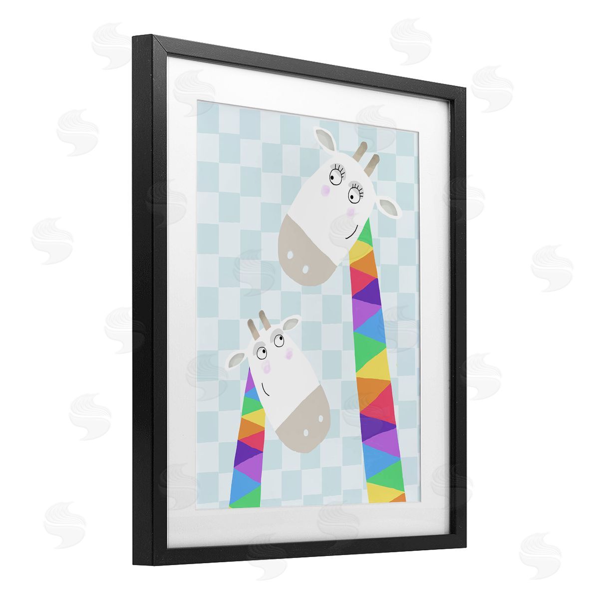 Carla Daly Rainbow Geometric Giraffe Canvas Wall Art Print