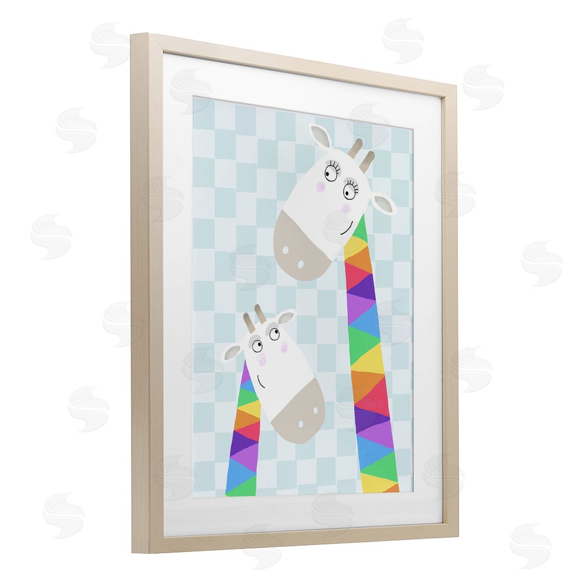 Carla Daly Rainbow Geometric Giraffe Canvas Wall Art Print