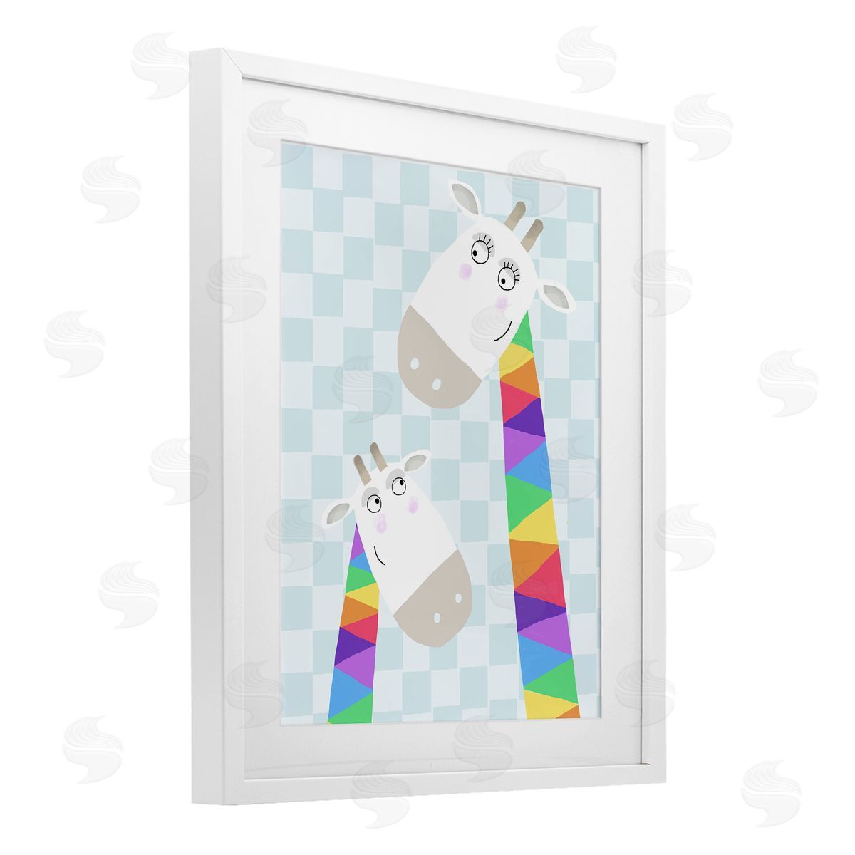 Carla Daly Rainbow Geometric Giraffe Canvas Wall Art Print