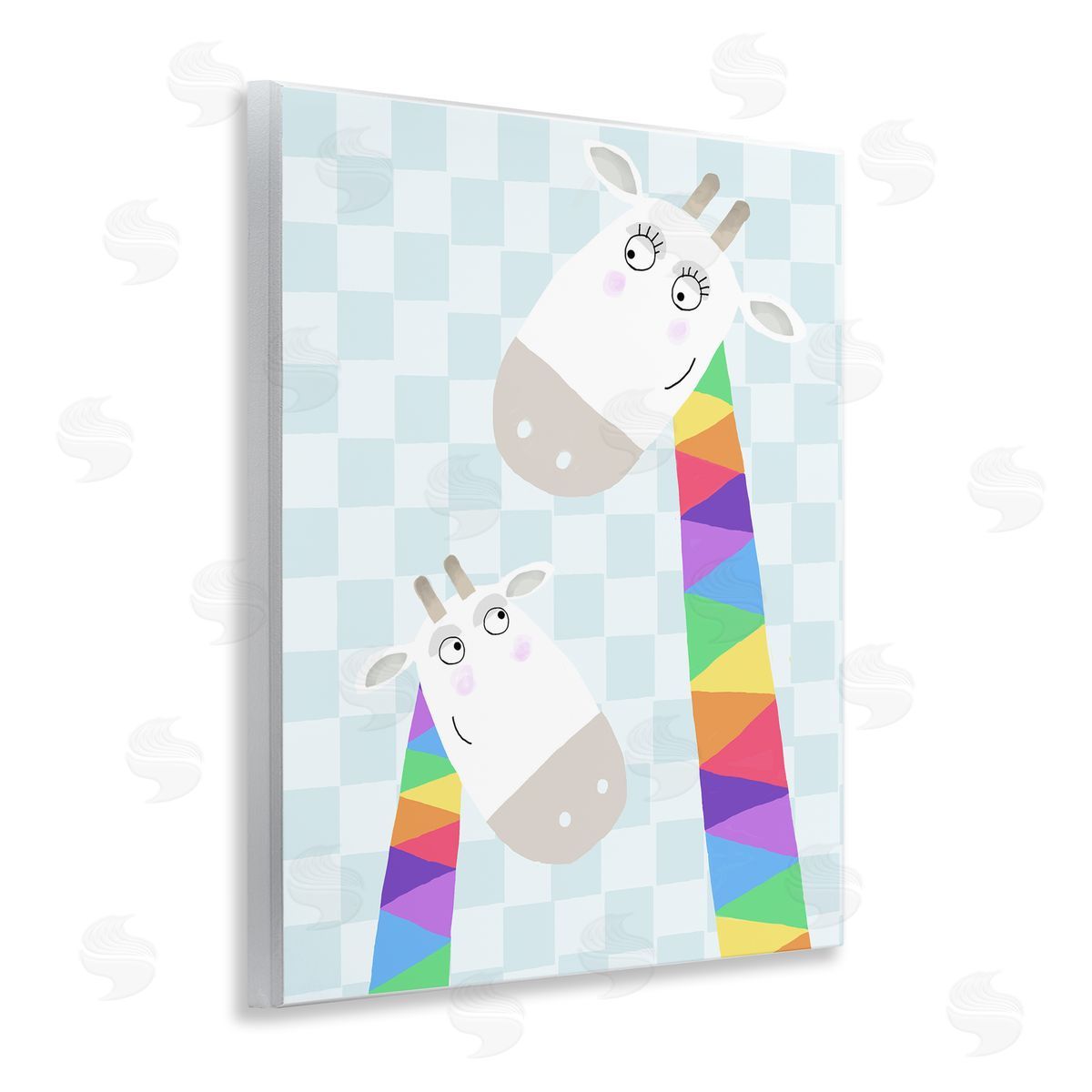Carla Daly Rainbow Geometric Giraffe Canvas Wall Art Print