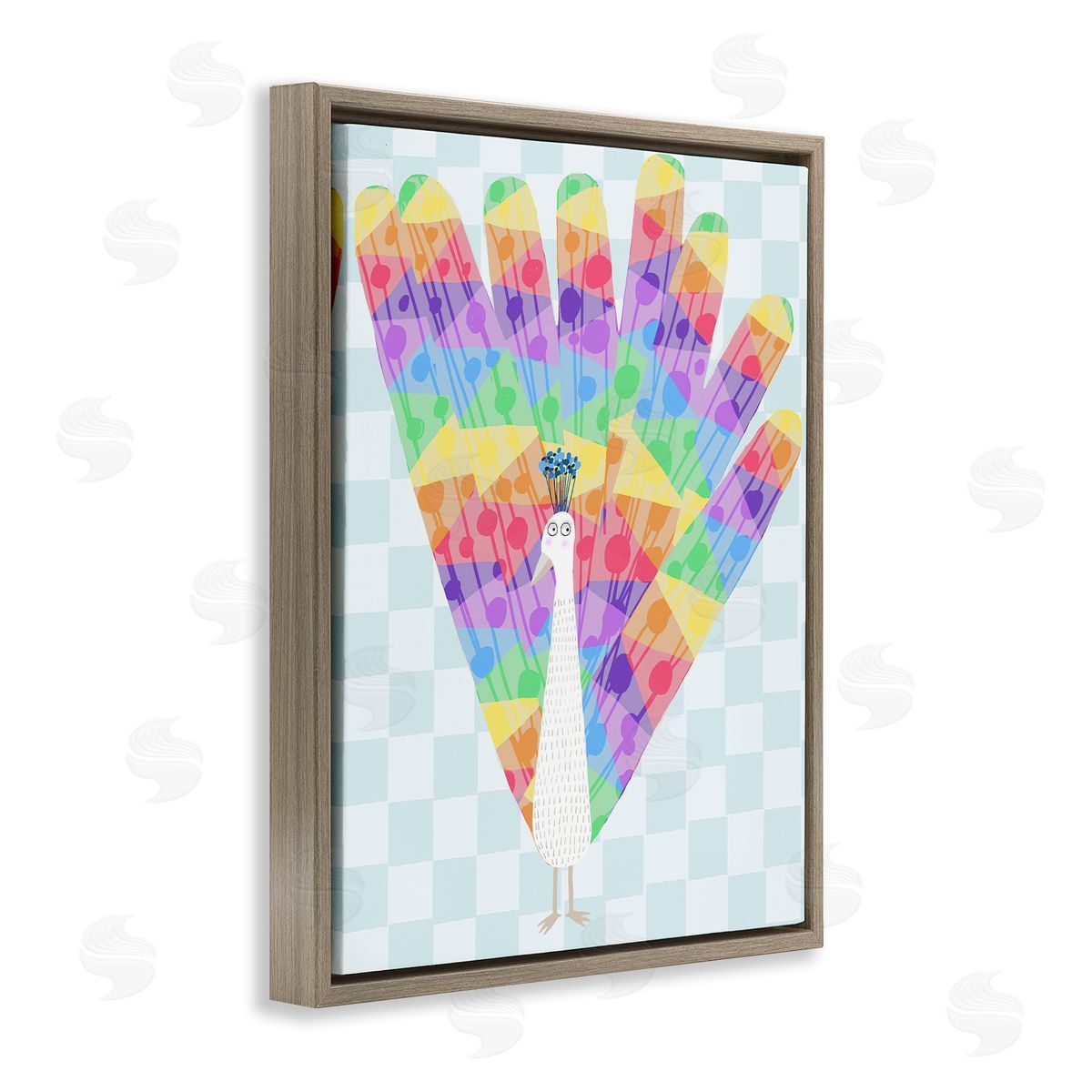 Carla Daly Bright Rainbow Peacock Canvas Wall Art Print