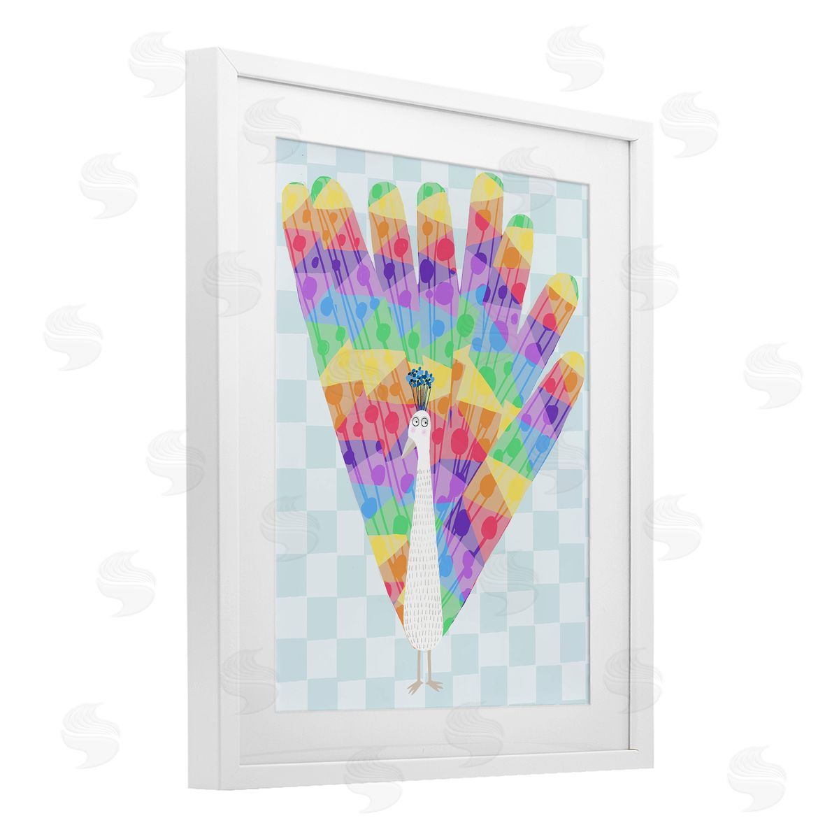 Carla Daly Bright Rainbow Peacock Canvas Wall Art Print