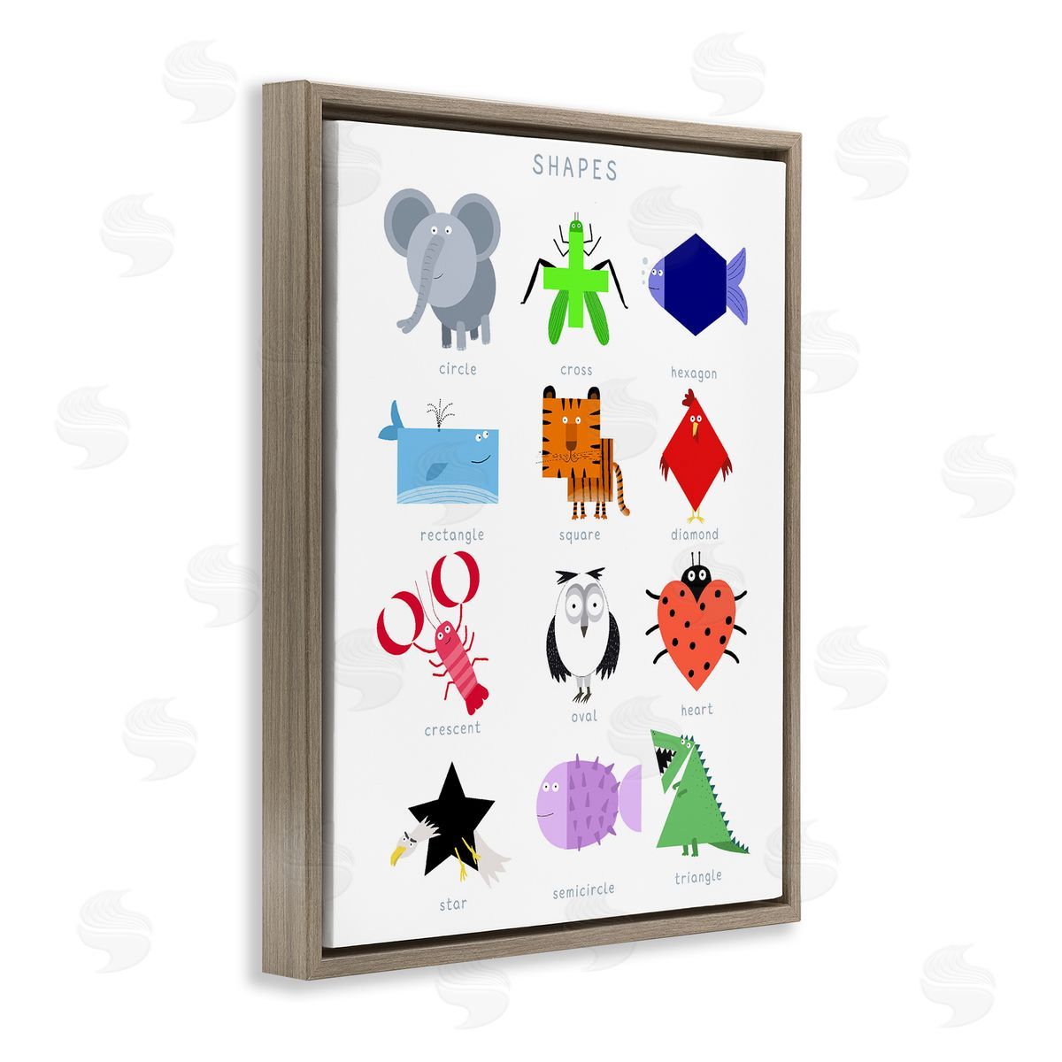 Carla Daly Creative Animal Shapes Chart Canvas Wall Art Print