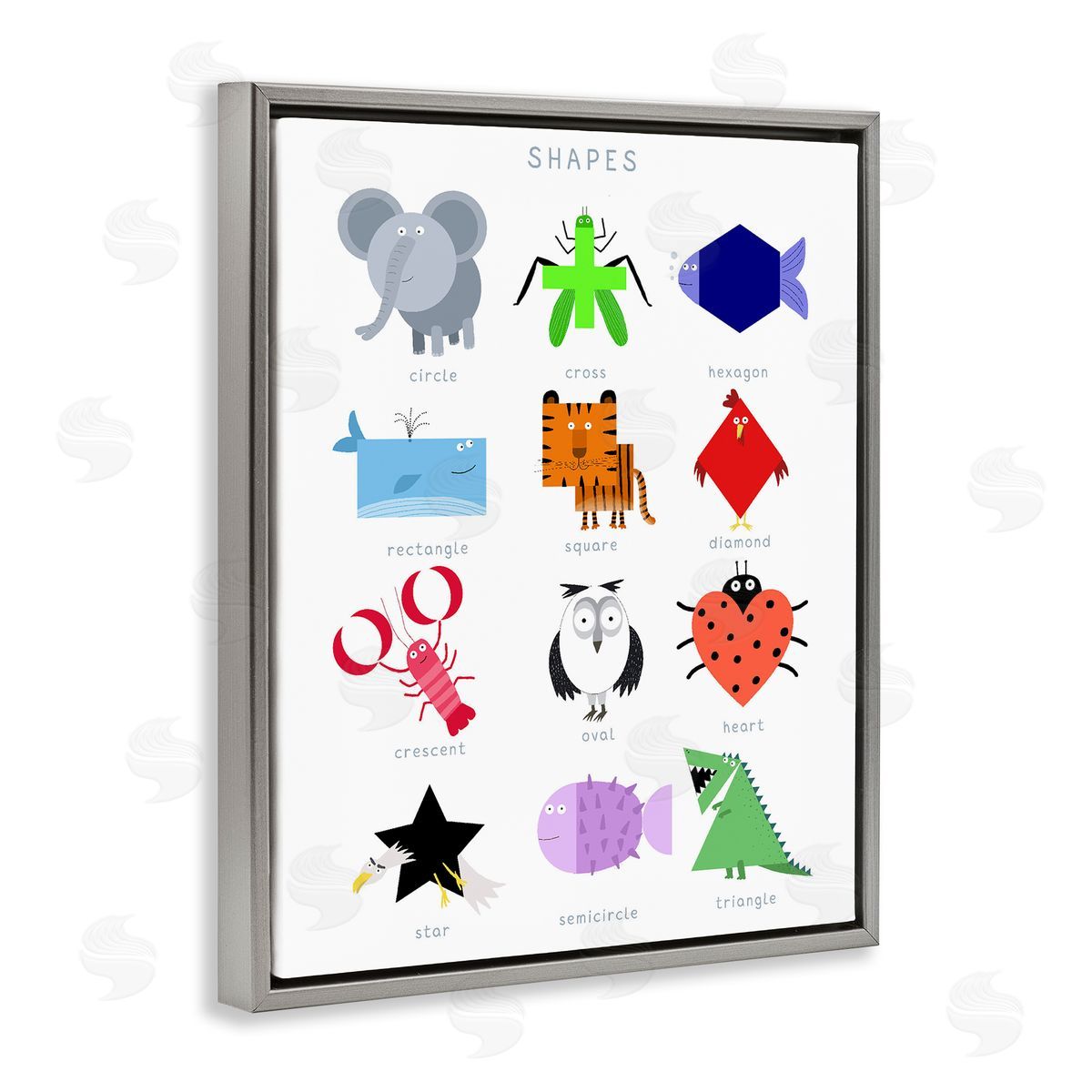 Carla Daly Creative Animal Shapes Chart Canvas Wall Art Print