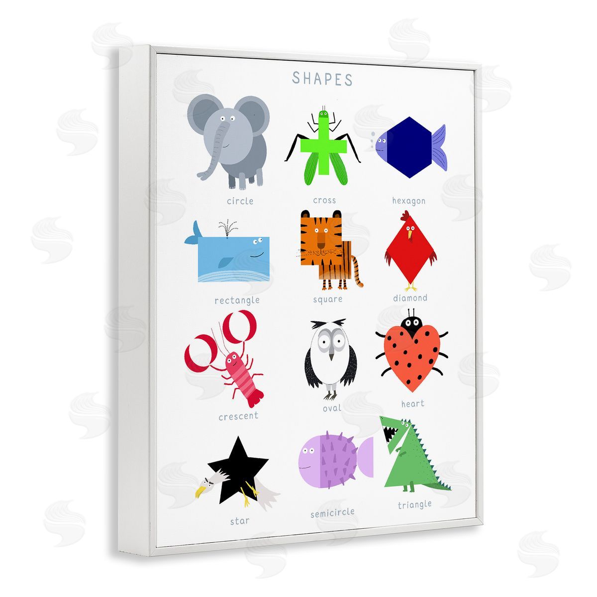 Carla Daly Creative Animal Shapes Chart Canvas Wall Art Print