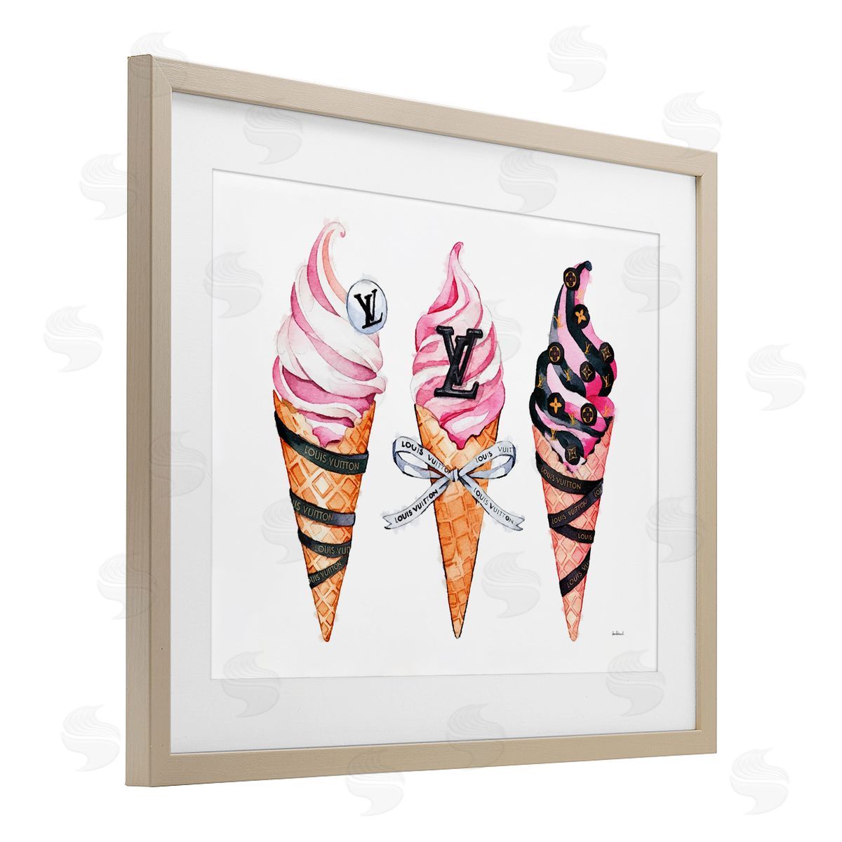 Amanda Greenwood Glam Ice Cream Cones Canvas Wall Art Print