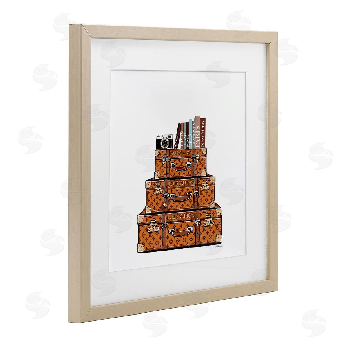 Amanda Greenwood Trendy Stacked Luggages Canvas Wall Art Print