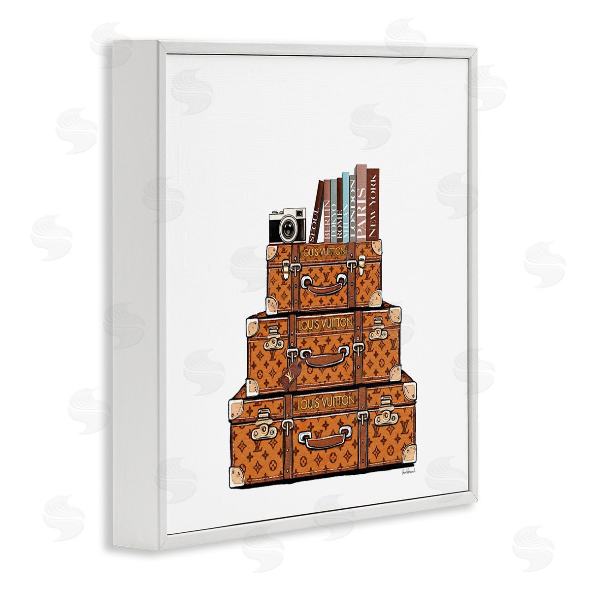 Amanda Greenwood Trendy Stacked Luggages Canvas Wall Art Print