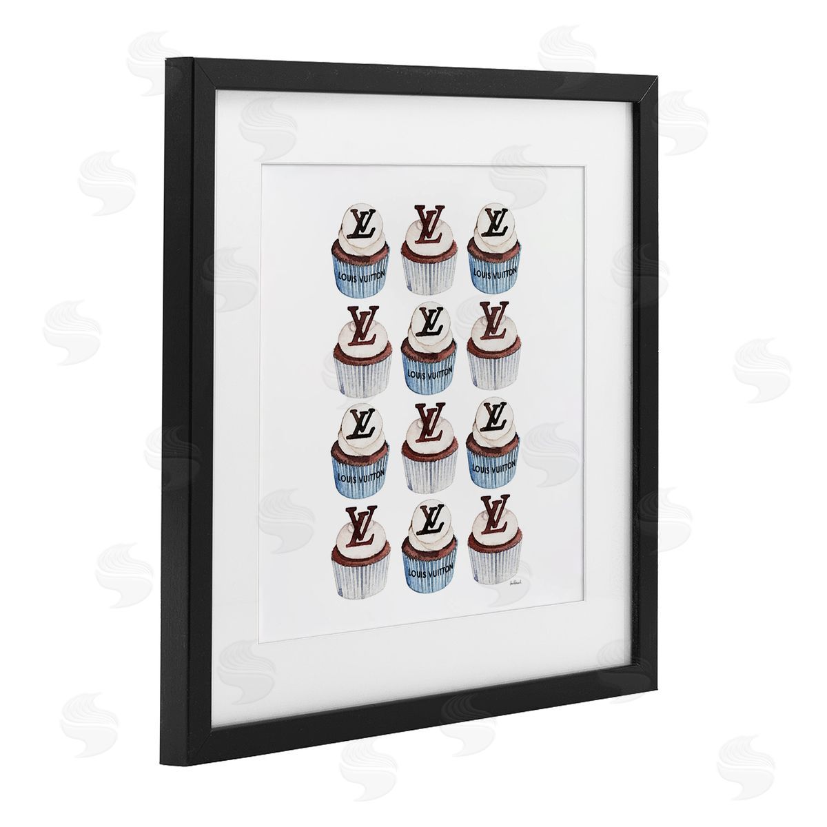 Amanda Greenwood Blue Glam Brand Cupcakes Canvas Wall Art Print