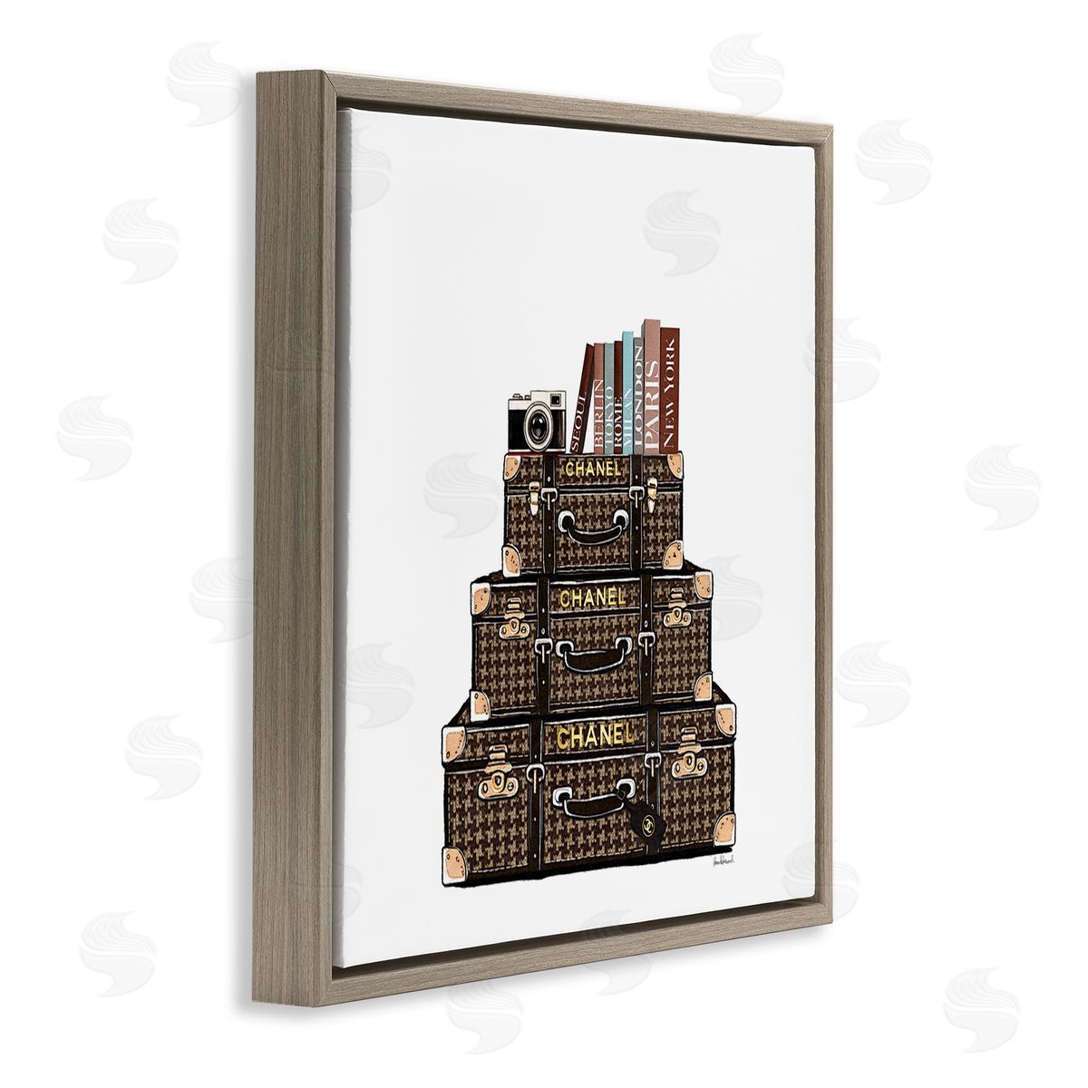 Amanda Greenwood Piled Luxury Suitcases Canvas Wall Art Print