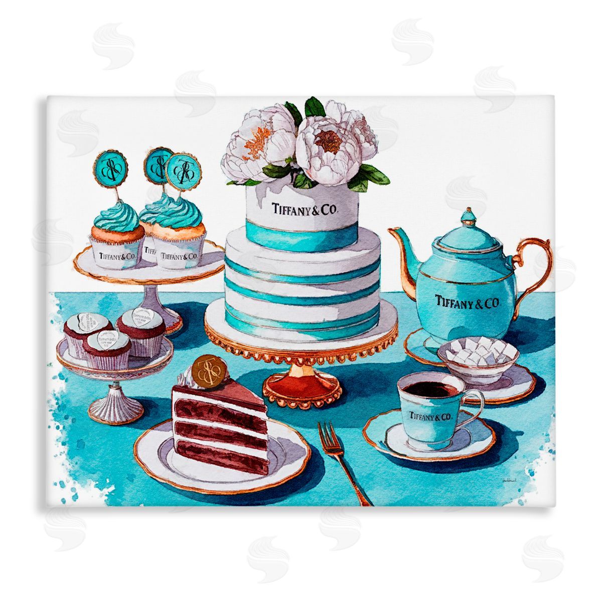 Amanda Greenwood Luxurious Glam Dessert Spread Canvas Wall Art Print