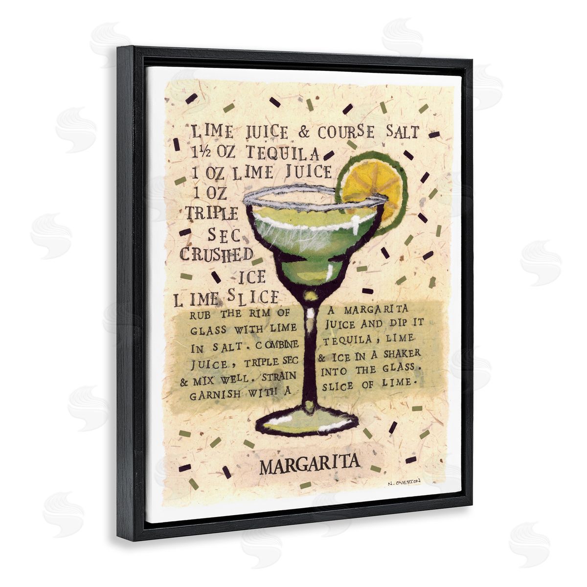 Nancy Overton Salt Margarita Recipe Canvas Wall Art Print
