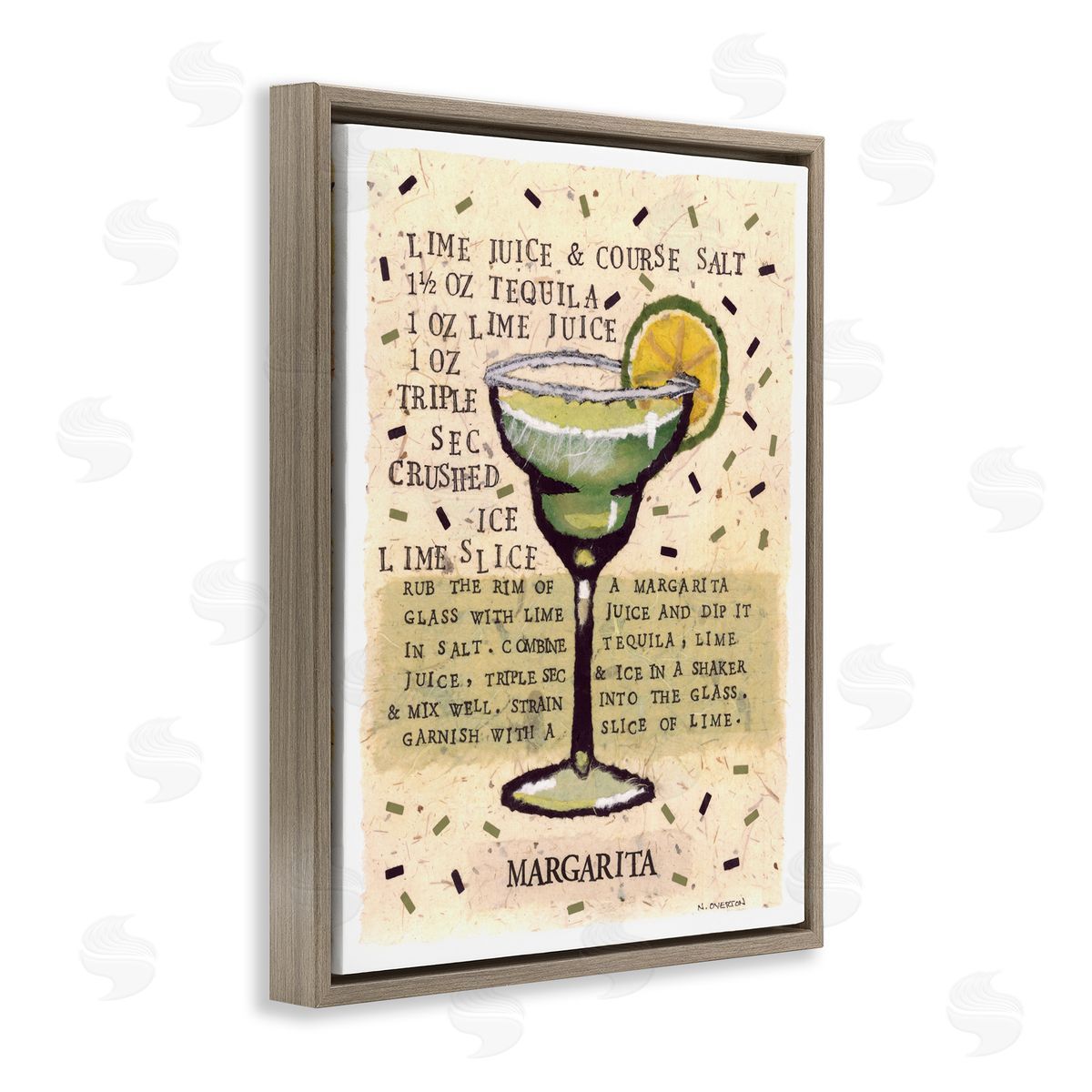 Nancy Overton Salt Margarita Recipe Canvas Wall Art Print