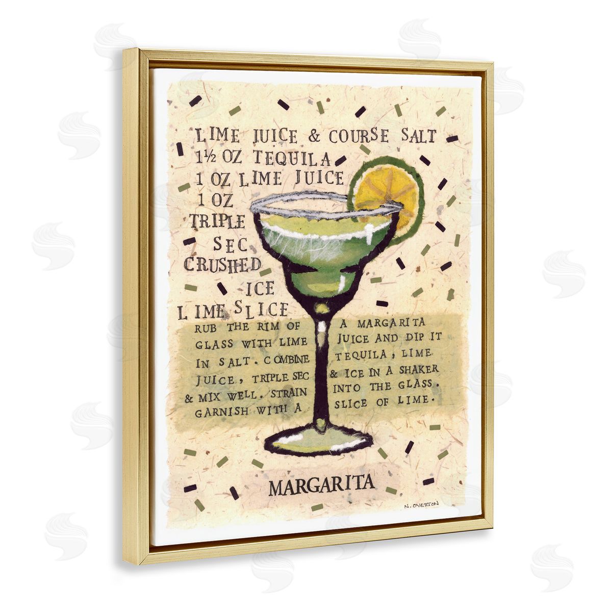 Nancy Overton Salt Margarita Recipe Canvas Wall Art Print
