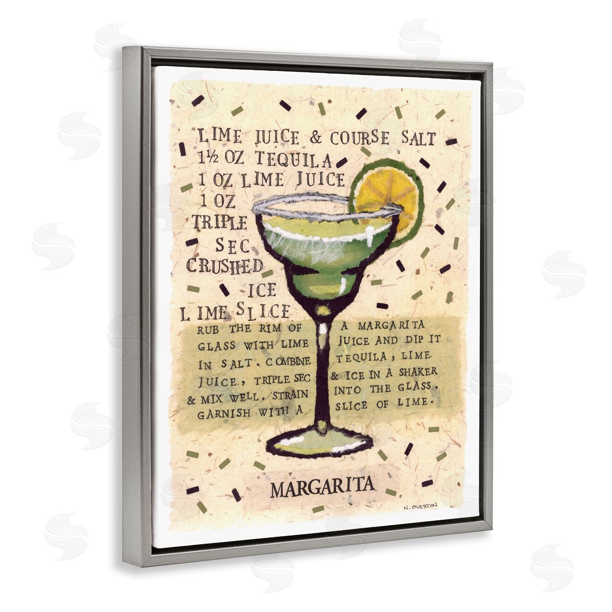 Nancy Overton Salt Margarita Recipe Canvas Wall Art Print