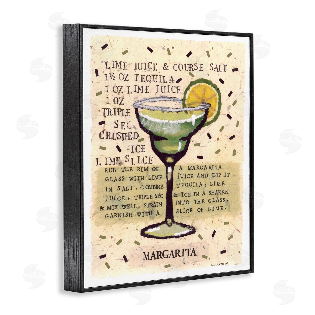 Nancy Overton Salt Margarita Recipe Canvas Wall Art Print