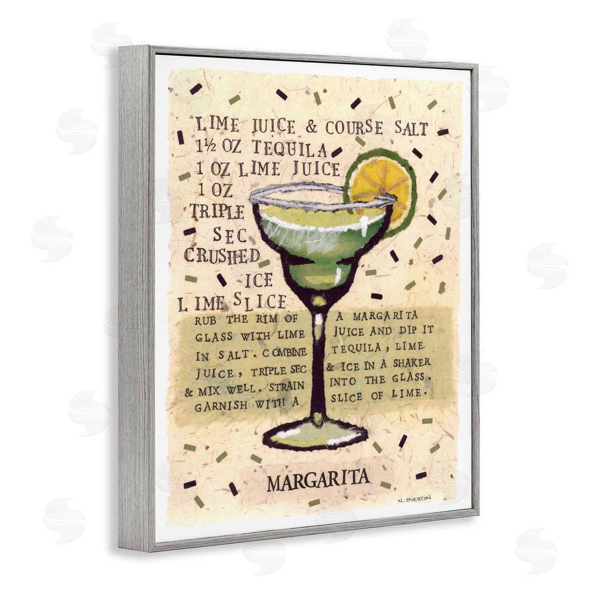 Nancy Overton Salt Margarita Recipe Canvas Wall Art Print