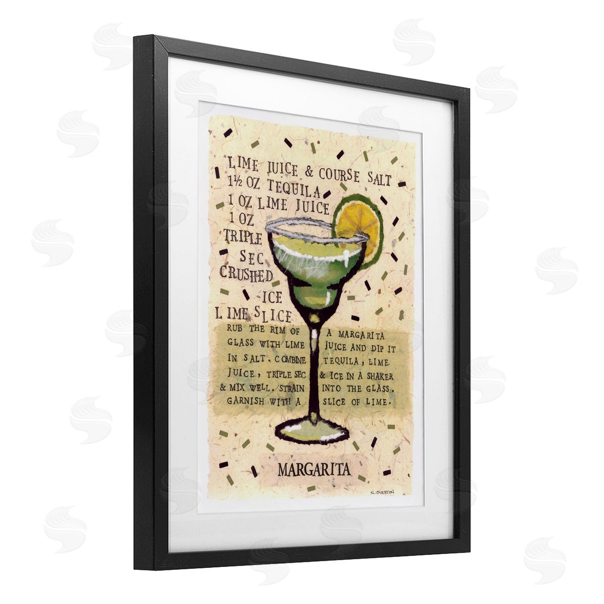 Nancy Overton Salt Margarita Recipe Canvas Wall Art Print