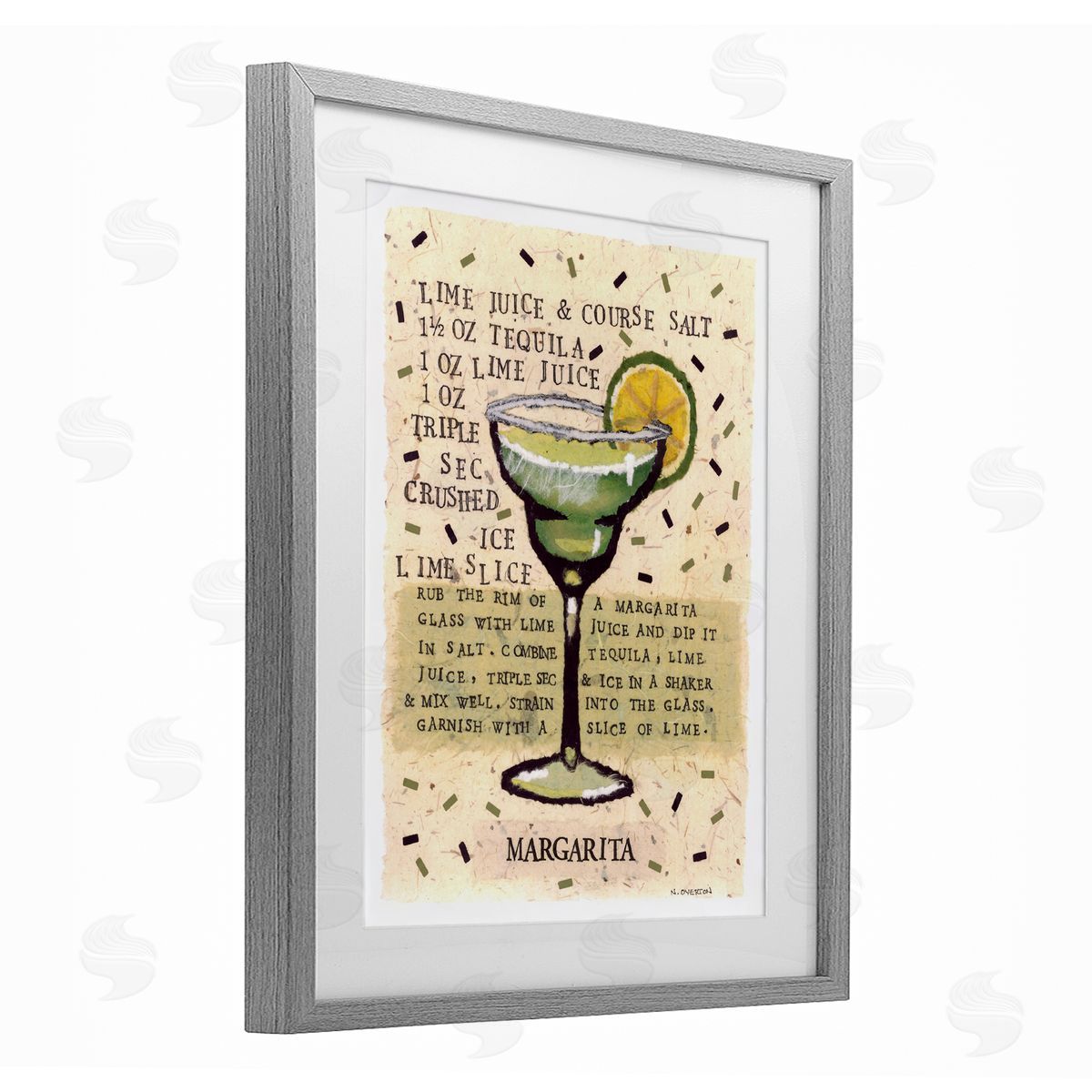 Nancy Overton Salt Margarita Recipe Canvas Wall Art Print