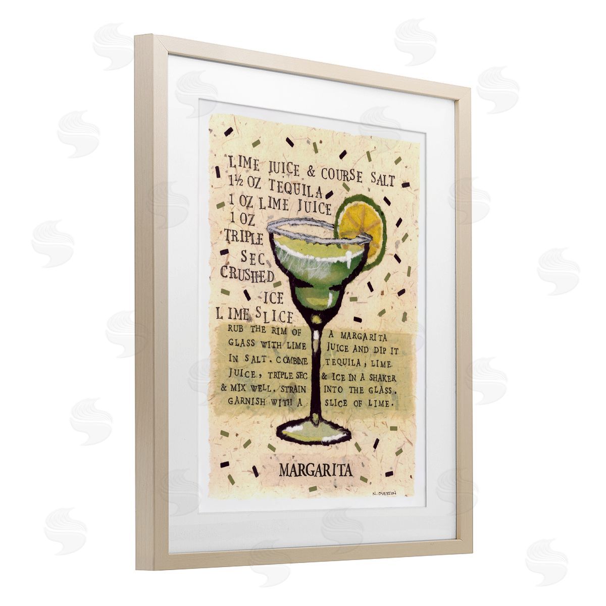 Nancy Overton Salt Margarita Recipe Canvas Wall Art Print