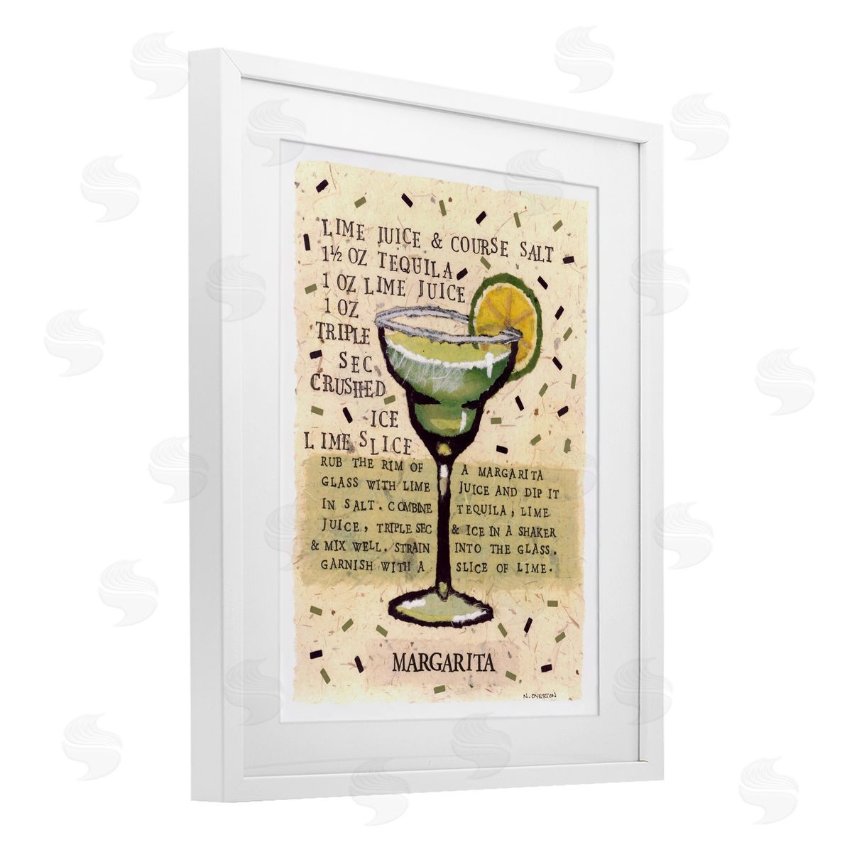 Nancy Overton Salt Margarita Recipe Canvas Wall Art Print