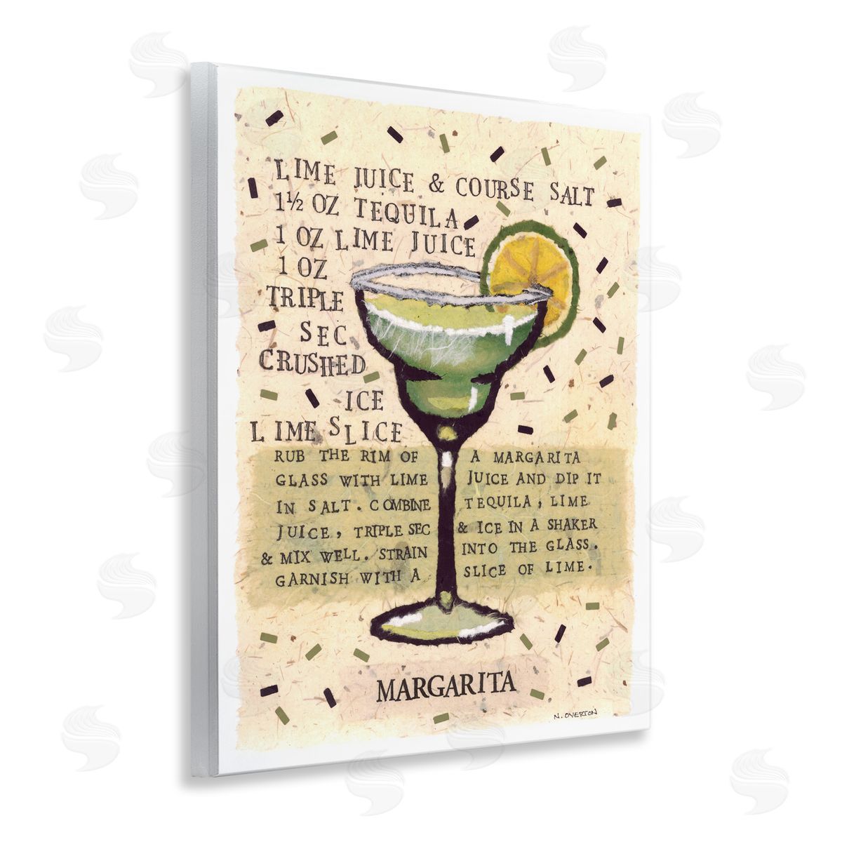 Nancy Overton Salt Margarita Recipe Canvas Wall Art Print