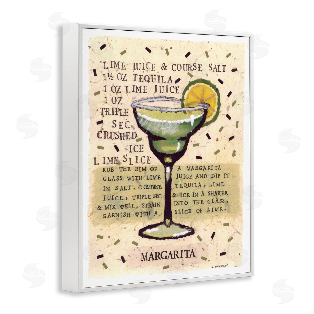 Nancy Overton Salt Margarita Recipe Canvas Wall Art Print