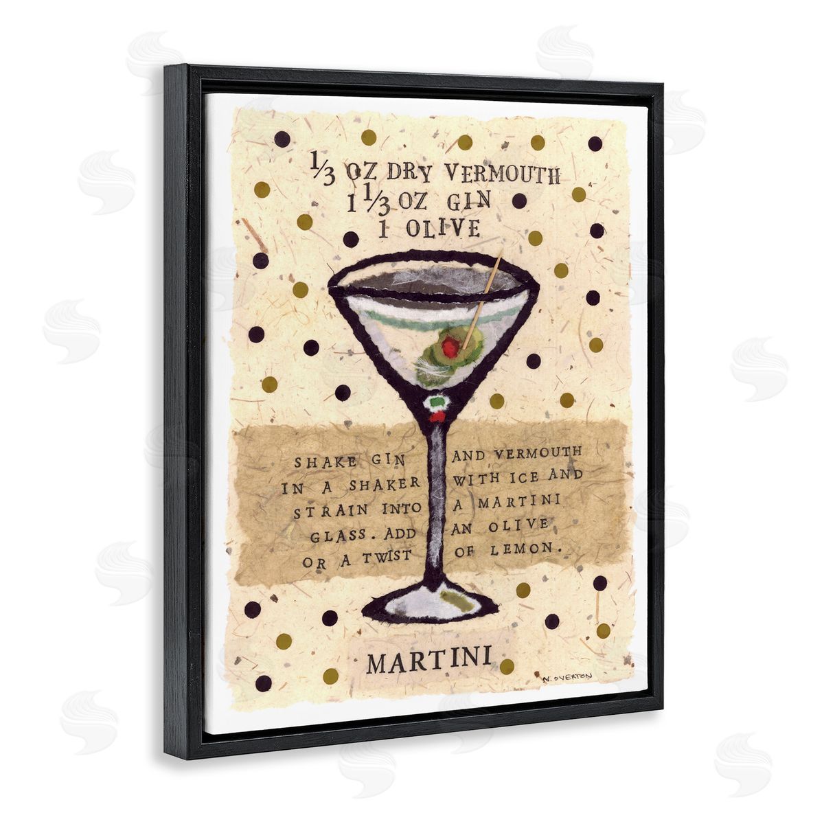Nancy Overton Dotted Martini Recipe Canvas Wall Art Print