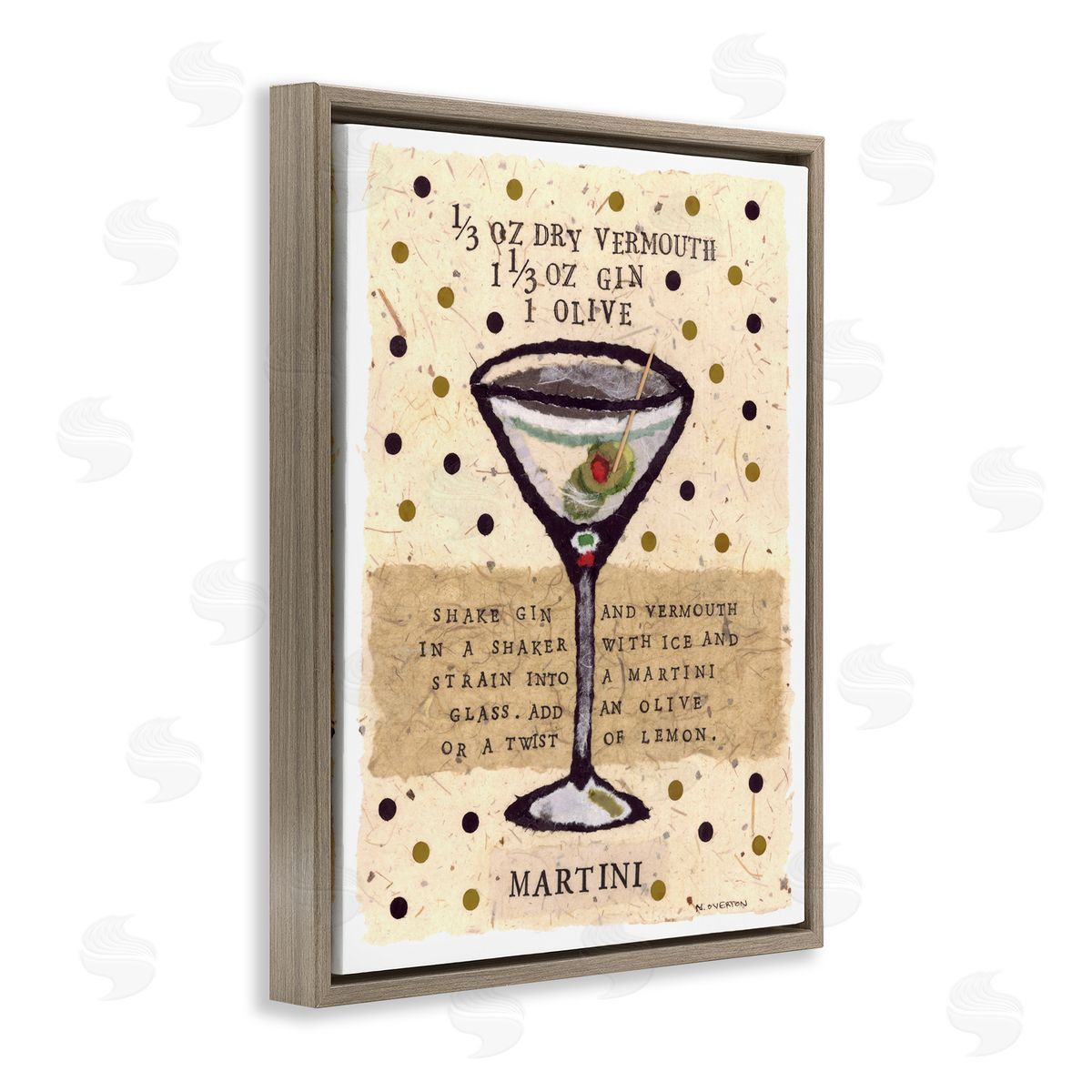 Nancy Overton Dotted Martini Recipe Canvas Wall Art Print