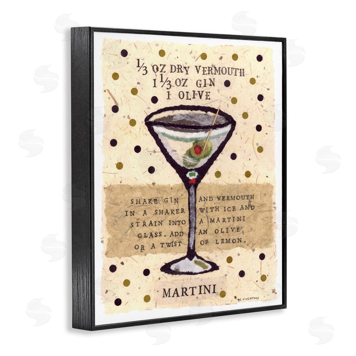 Nancy Overton Dotted Martini Recipe Canvas Wall Art Print