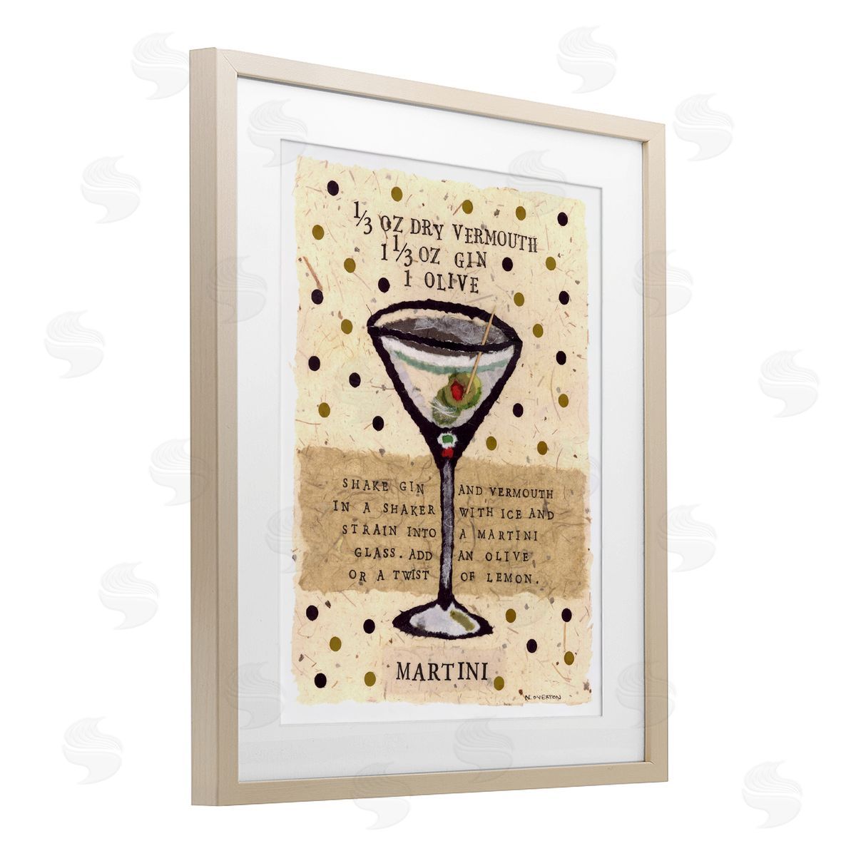 Nancy Overton Dotted Martini Recipe Canvas Wall Art Print
