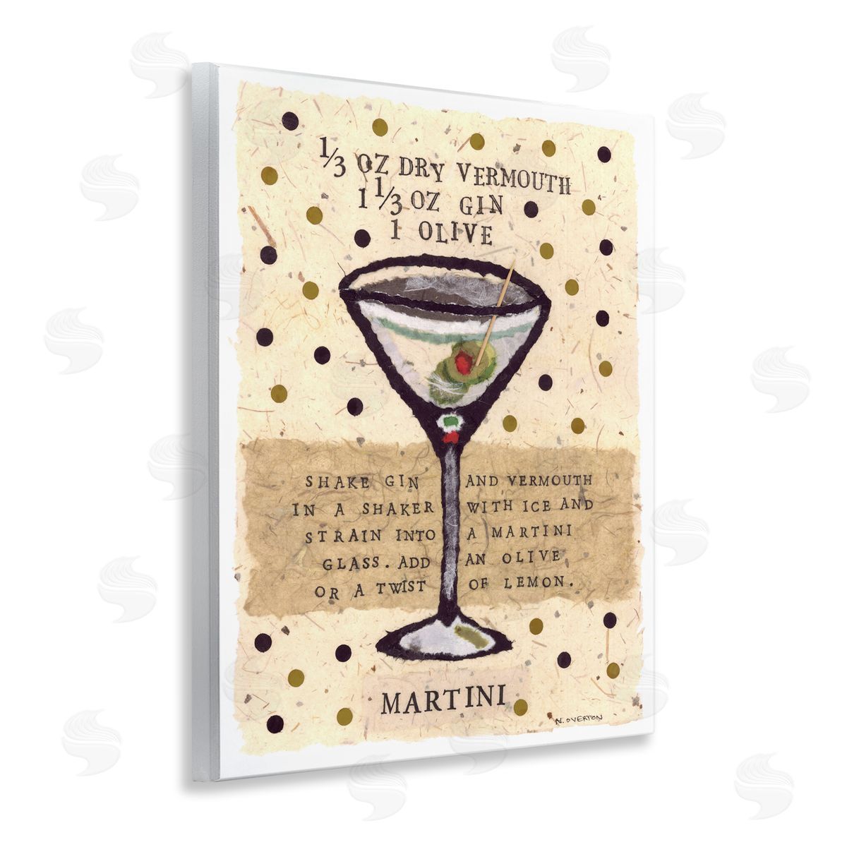 Nancy Overton Dotted Martini Recipe Canvas Wall Art Print